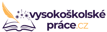 Logo skládající se z knihy a nápisu vysokoškolsképráce.cz ve fialové a žluté barvě